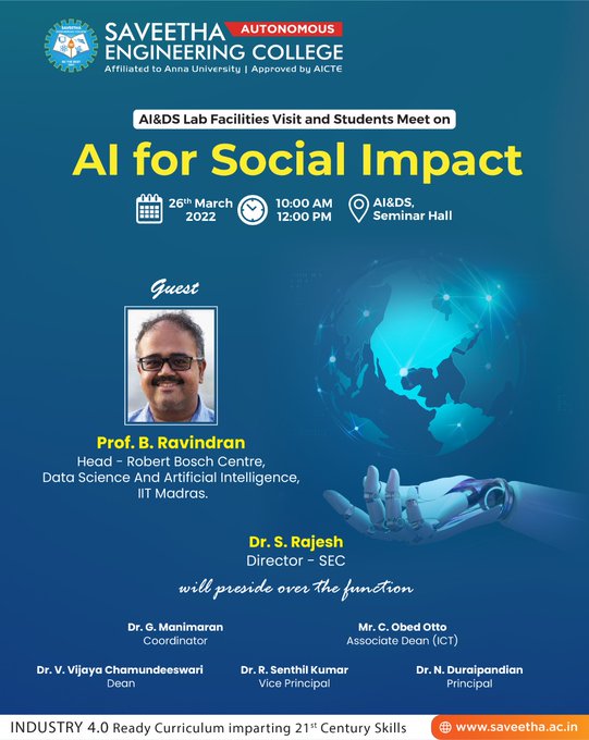 Seminar on AI for Social Impact at Saveetha Engineering College 5