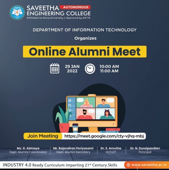 Online Alumni Meet at Saveetha Engineering College 2022