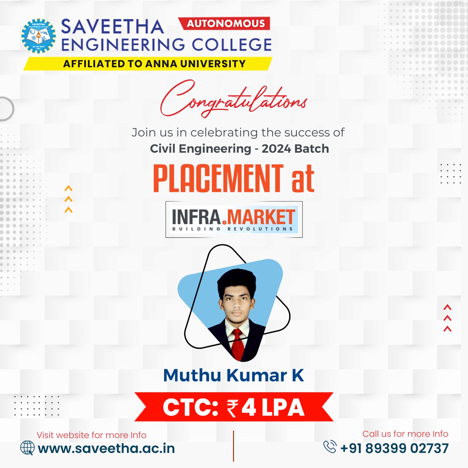 Secured Placement at Infra Market
